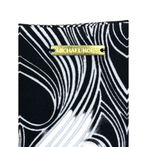 Size Large MICHAEL KORS BLACK & WHITE PAISLEY SHIFT DRESS Day/Evening All-Season - Picture 3 of 5